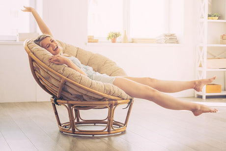 Woman relaxing at home for the For Her product picks collection