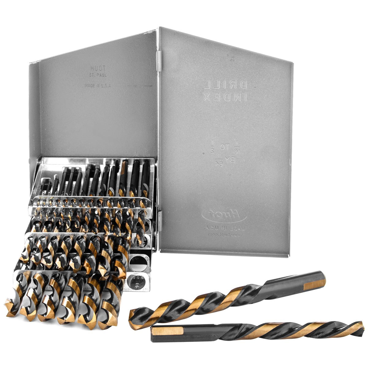 Stark USA 29-Pieces LEFT-HAND DRILL BIT SET INDEX 1/16" TO 1/2" BY 64ths HUOT