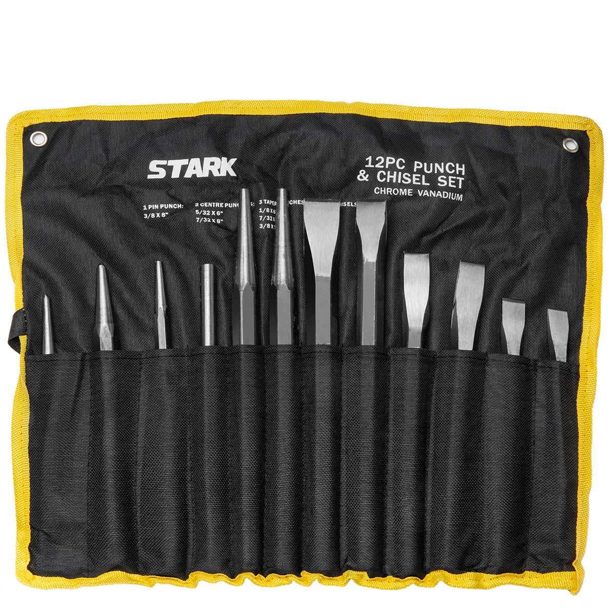 XtremepowerUS 12-Pieces Mechanics Steel Metal Punch & Chisel Tool Set Cold