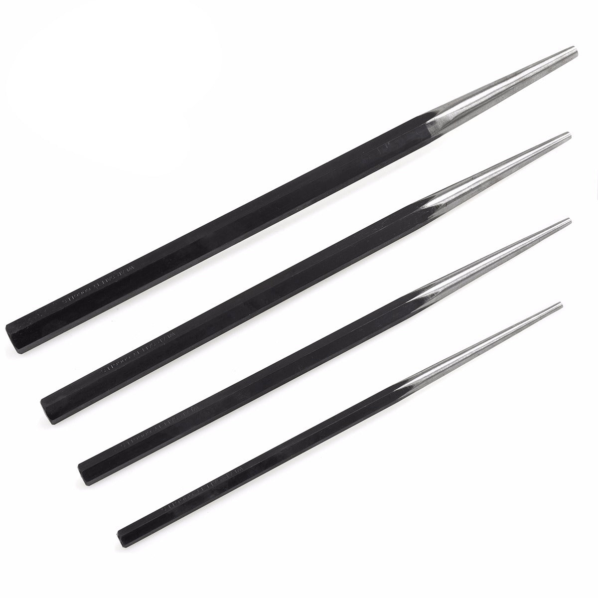 Stark USA 4-Piece Long Tapered Alignment Drift Punch Set Mechanics Steel Taper