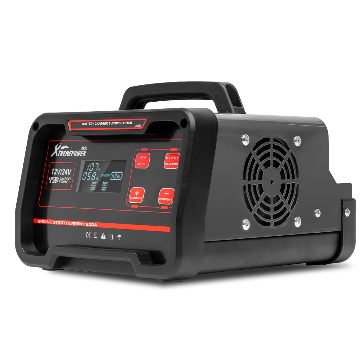 XtremepowerUS 75A Smart Car Battery Charger Booster 12V/24V AGM Trickle Charger