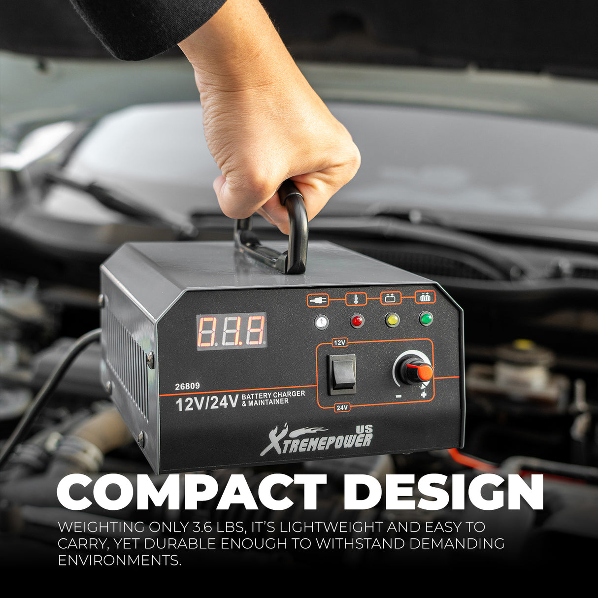 XtremepowerUS 330W Smart Car Battery Charger Booster 12V/24V AGM Trickle Charger