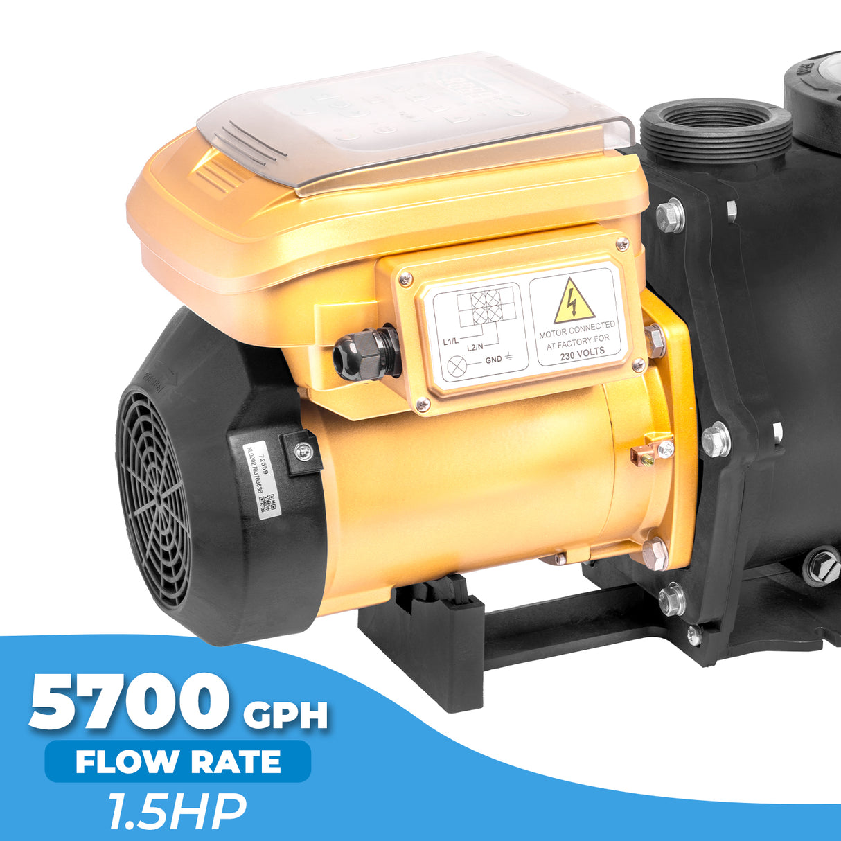 XtremepowerUS Swimming Pool Pump Variable Speed 1.5HP Digital LCD In-Ground