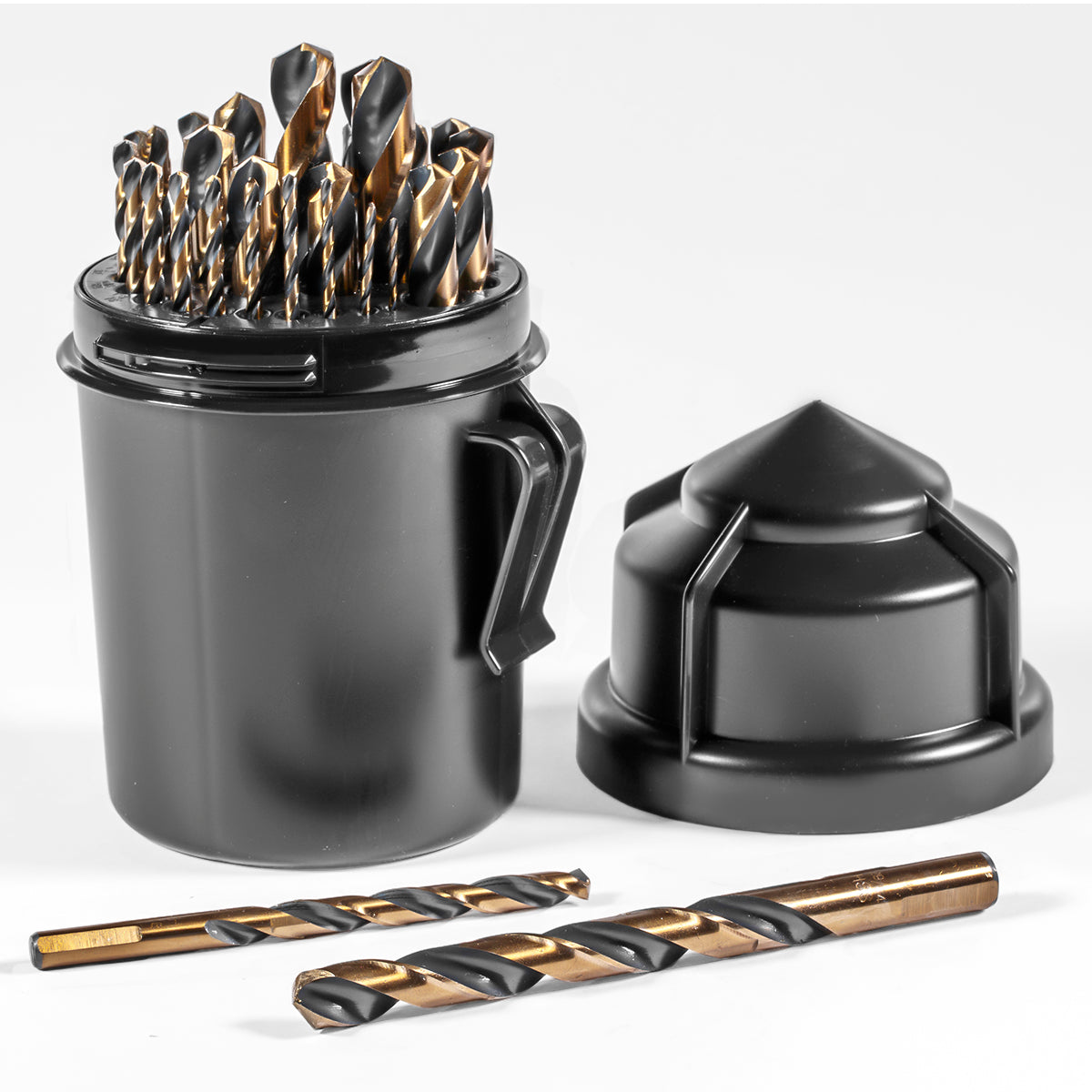XtremepowerUS 29PC Industrial Black & Gold Drill Bit Set Index Size HSS Round