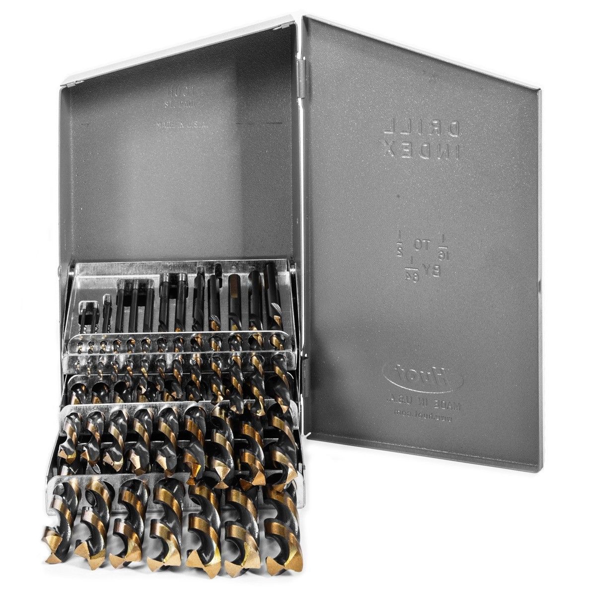 Stark USA 29-Pieces LEFT-HAND DRILL BIT SET INDEX 1/16" TO 1/2" BY 64ths HUOT