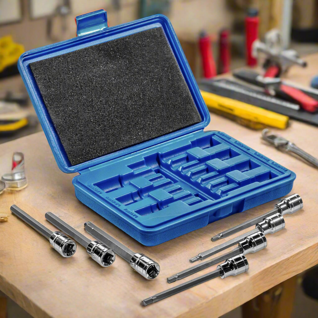 XtremepowerUS 3/8" DR standard Sae Extra Long Hex Allen Bit Socket Set 7pc