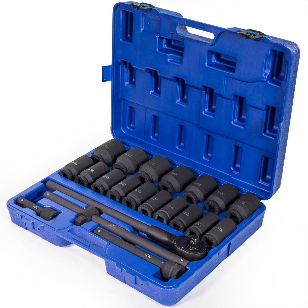 Stark USA 22-Pieces Socket Set 3/4" Drive Deep SAE Cr-Mo Extension Bar Sliding