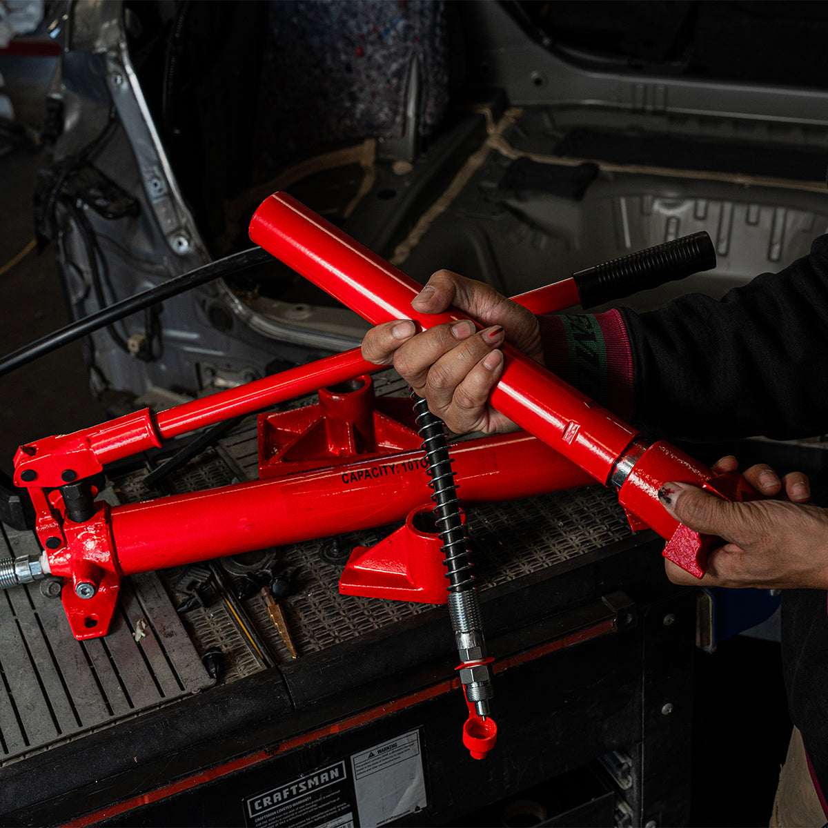 XtremepowerUS 10 Ton Hydraulic Jack Air Pump Lift Ram Body Frame Porta Power Kit