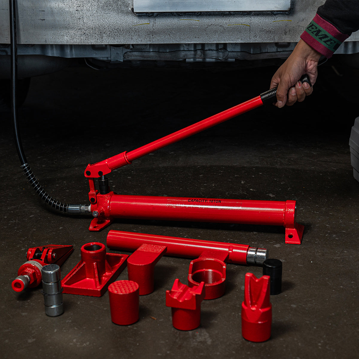 XtremepowerUS 10 Ton Hydraulic Jack Air Pump Lift Ram Body Frame Porta Power Kit