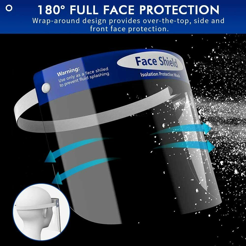 12-pcs Face Shield Screen Safety Protective Eye Splash Proof Full Head-Mounted