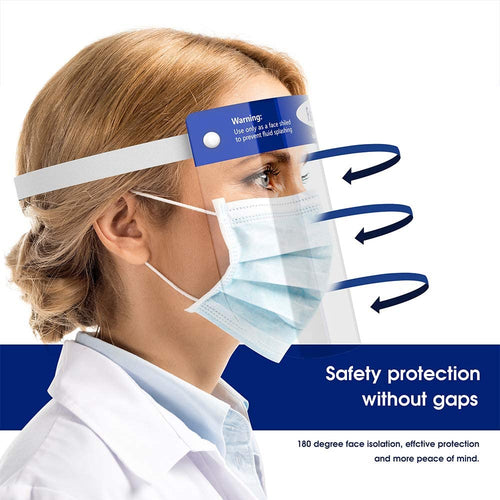 12-pcs Face Shield Screen Safety Protective Eye Splash Proof Full Head-Mounted