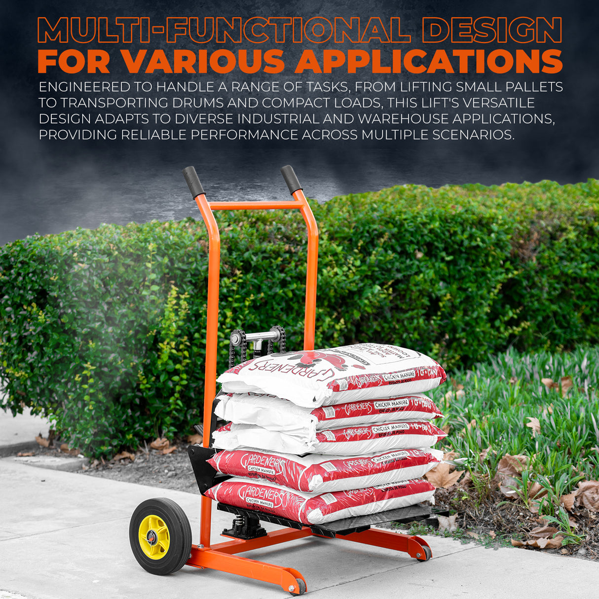 Stark USA Hydraulic Material Winch Stacker 440lbs Pallet Truck Dolly Fork Lift