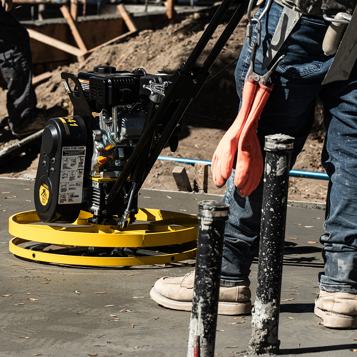 Stark USA 6.5HP Walk-Behind Trowel Concrete Cement Surface Smooth w/ Float Pan