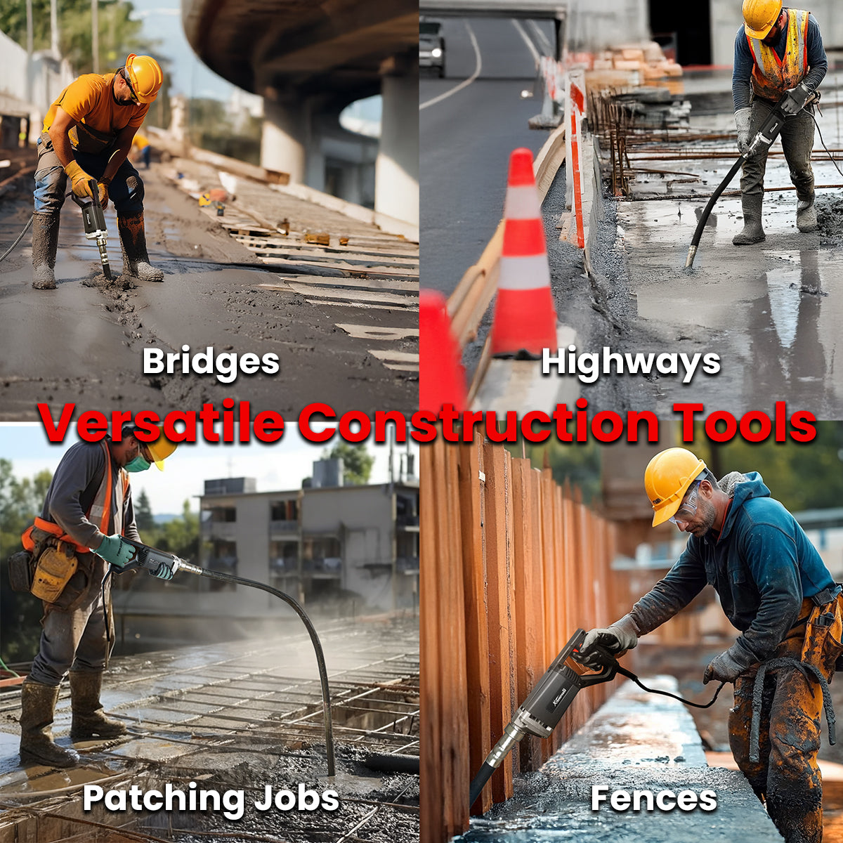 XtremepowerUS 780W Handheld Concrete Vibrator Construction 1.5M Flexible Shaft