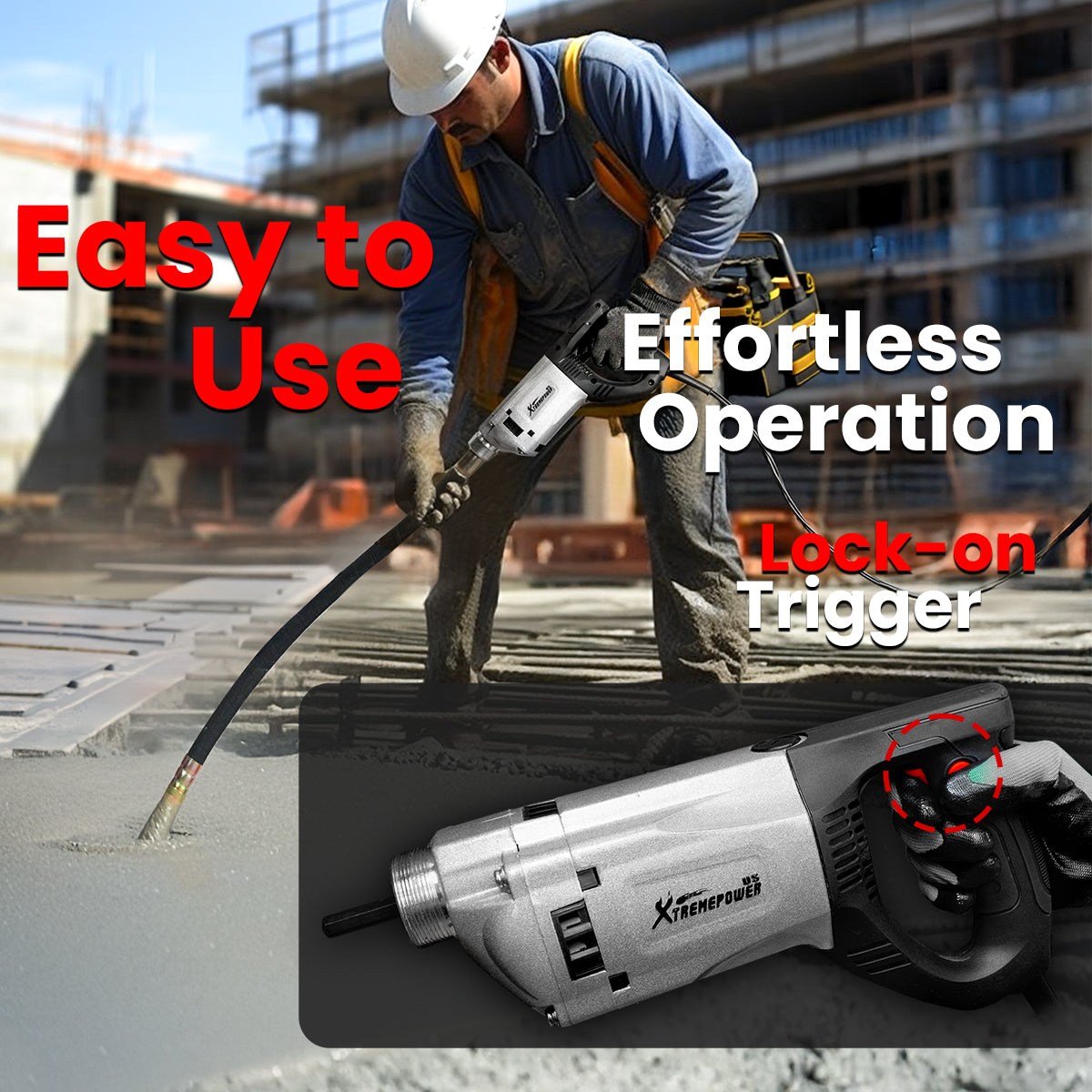 XtremepowerUS 2200W Electric Concrete Vibrator 5 feet Long Shaft Concrete