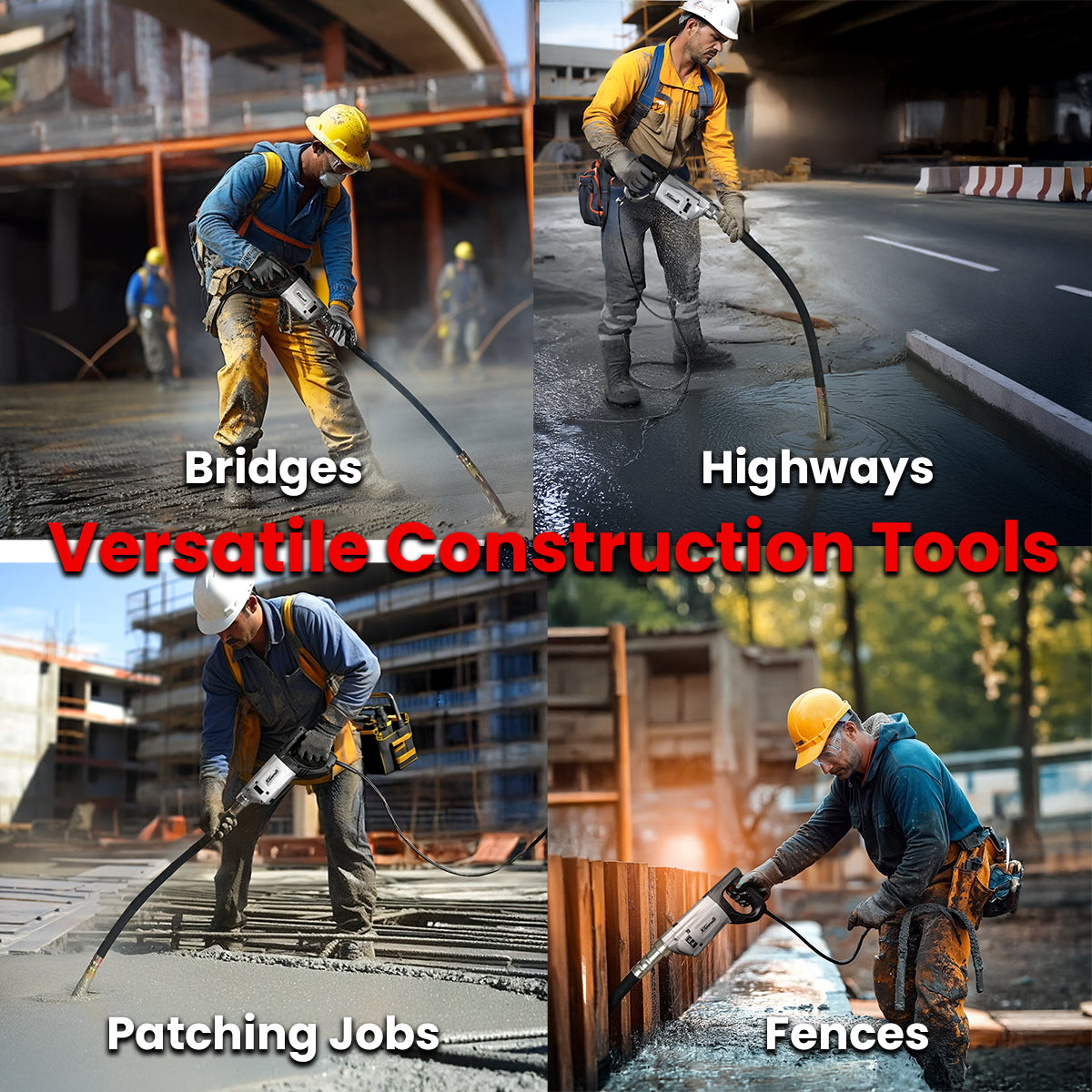 XtremepowerUS 2200W Electric Concrete Vibrator 5 feet Long Shaft Concrete