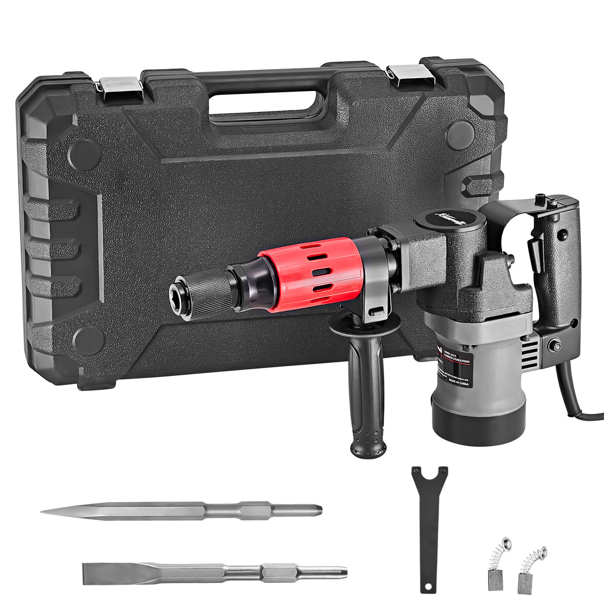 XtremepowerUS 1000W Demolition Electric Jack Hammer Chisel Bit Set With Case
