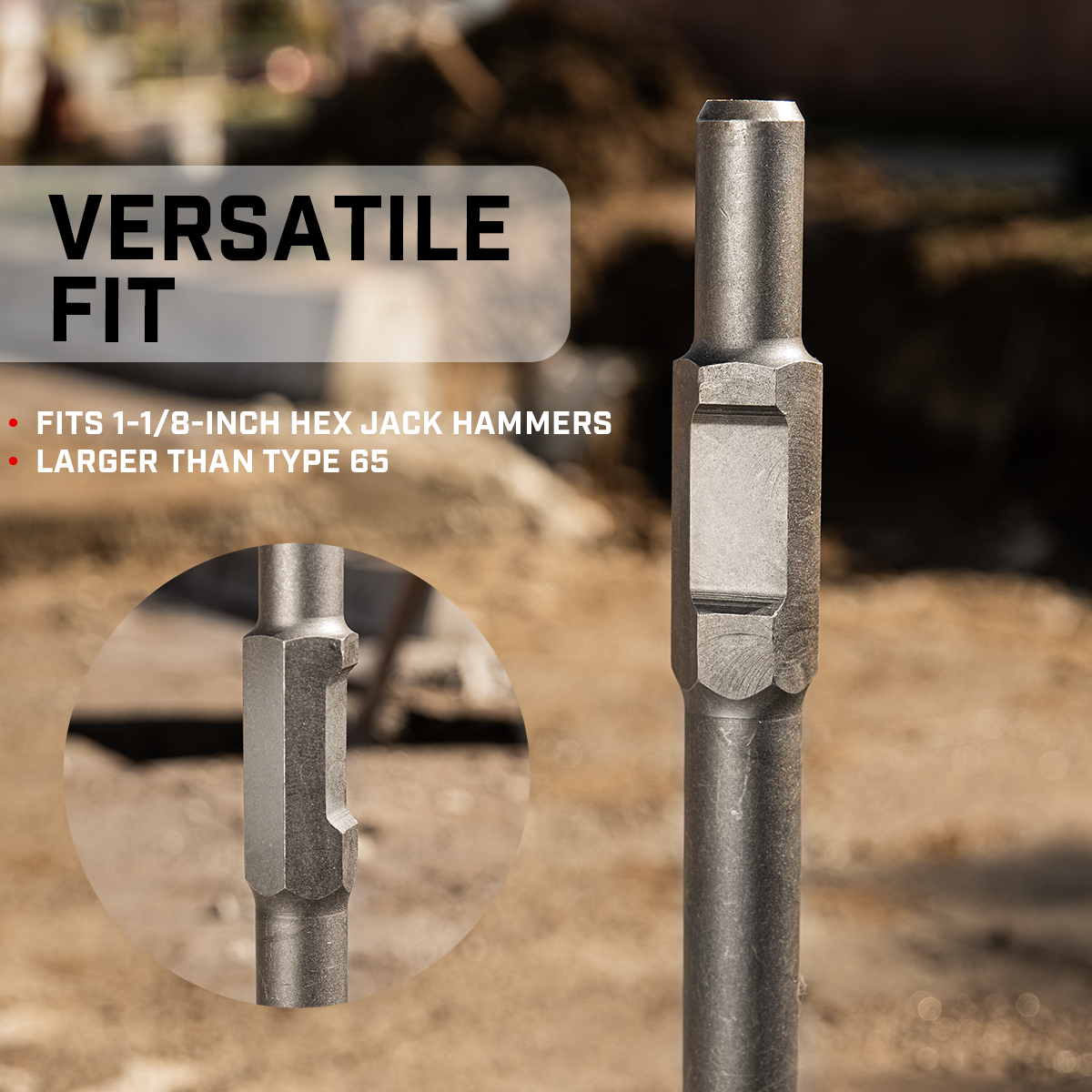 XtremepowerUS 2PCS Replacement Jack Hammer Point Chisel Demolition Bit 1-1/8"