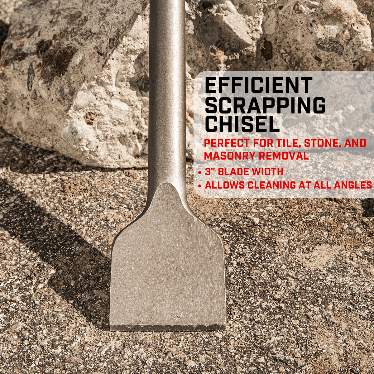 XtremepowerUS Flat Chisel 1-1/8" Hex Scraping Bit for Demolition Jack Hammer