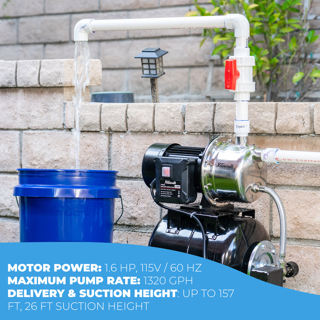 XtremepowerUS Water Jet Pump Shallow Well Fountain Garden Lawn