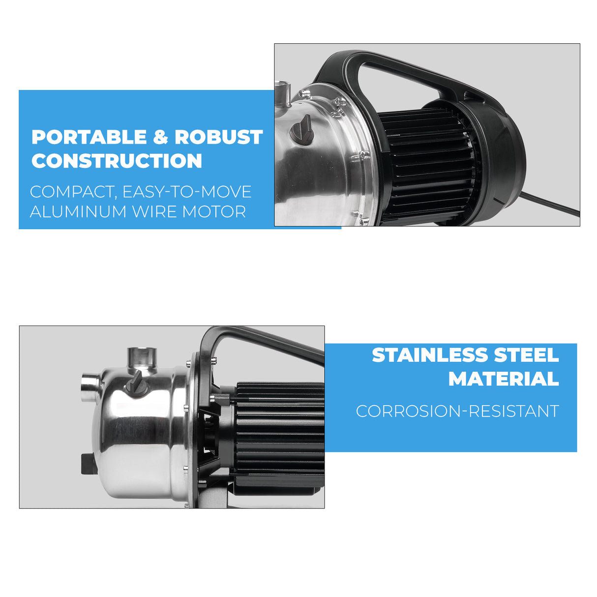 XtremepowerUS 1.6HP Shallow Well Pump 1268GPH Jet Pump 1" Water Transfer