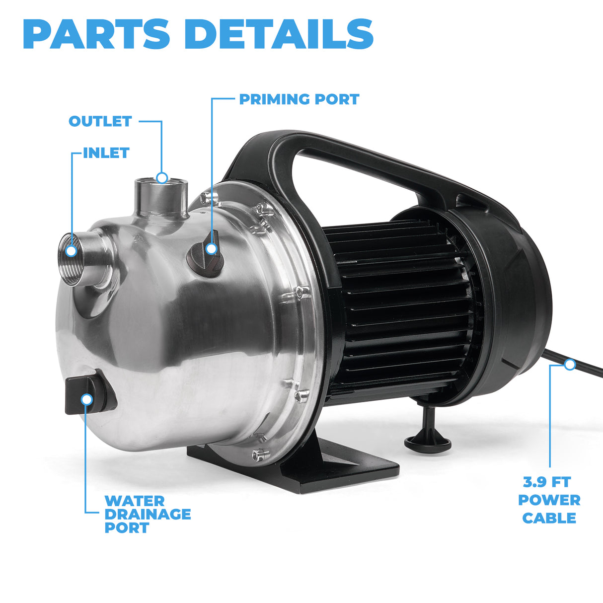 XtremepowerUS 1.6HP Shallow Well Pump 1268GPH Jet Pump 1" Water Transfer