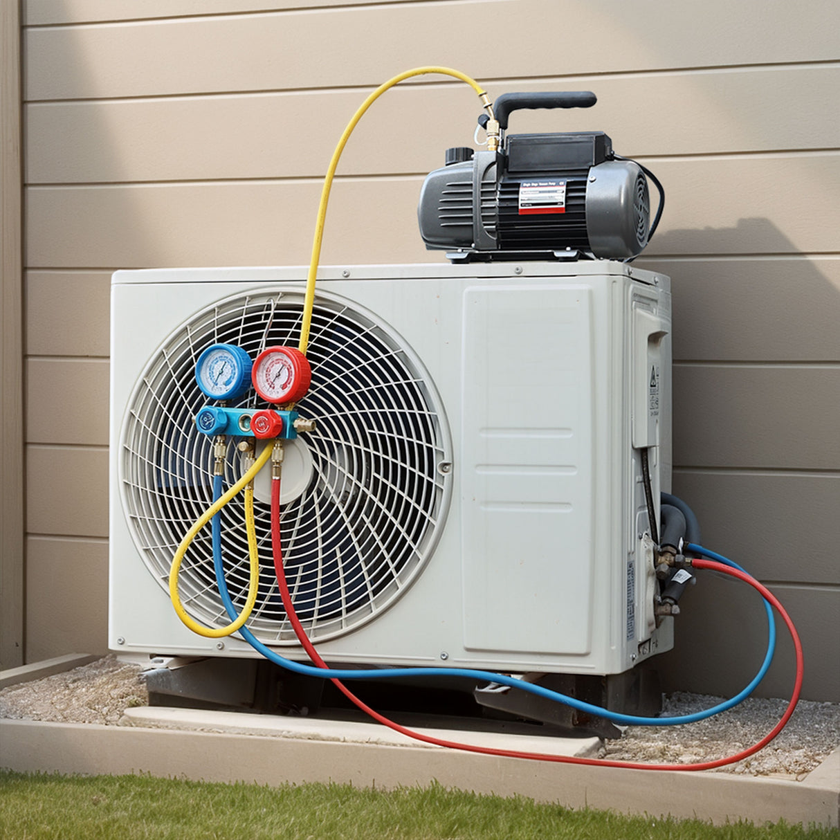 XtremepowerUS 4.5CFM 1/3HP Vacuum Pump HVAC R134a, R22, R410a, and R12 AC Manifold Gauge