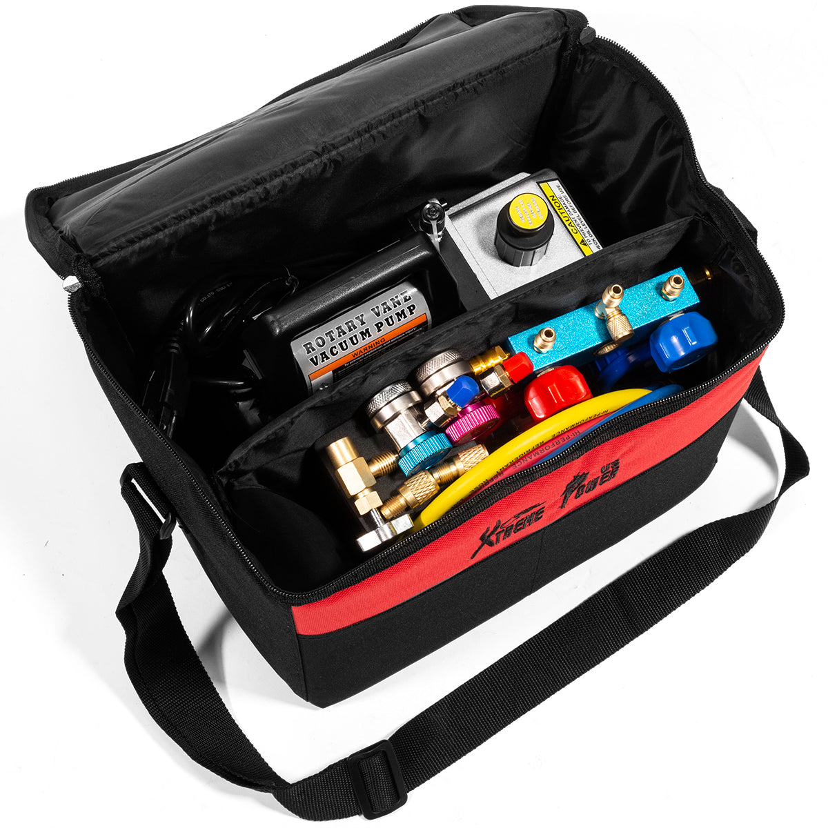 XtremepowerUS 4 Way AC Manifold Gauge Set R134a R410A R404A R22 w/Hoses Coupler