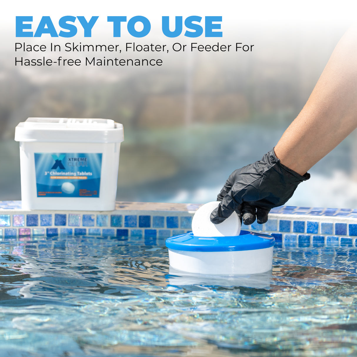 Xtremeclear 3" Stabilized Chlorine Tablets Swimming Pool Spa Hot Tub, 5 Pounds