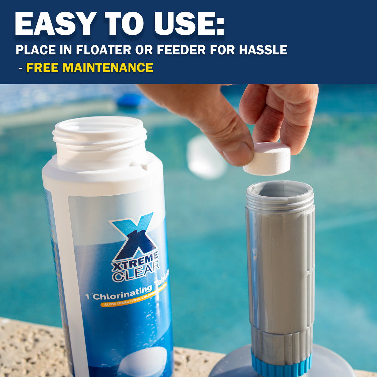 Xtremeclear 1.5 Pounds 1" Stabilized Chlorine Tablets Swimming Pool Spa HotTub