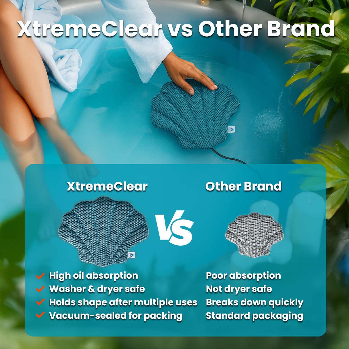 Hot Tub Scum Absorber for Spa & Pool – Oil Absorbing Clean Pad