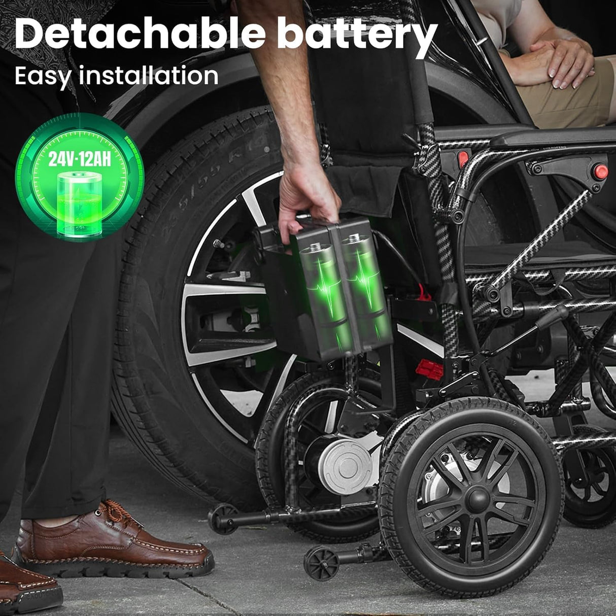 Electric Wheelchair for Adults,Lightweight Foldable Wheelchair
