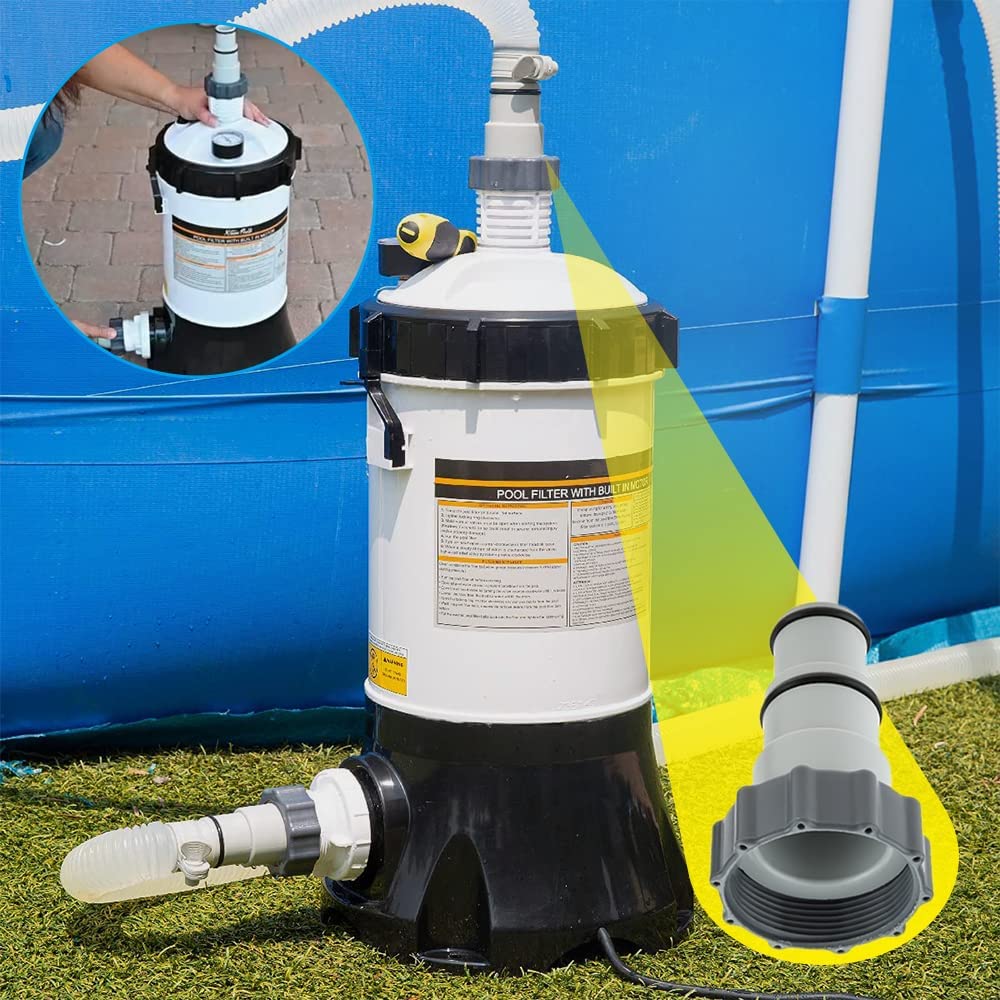 XtremepowerUS 1.5" to 1.25" Hose Adapter Collar for Intex Fit Connection, 2-Pack