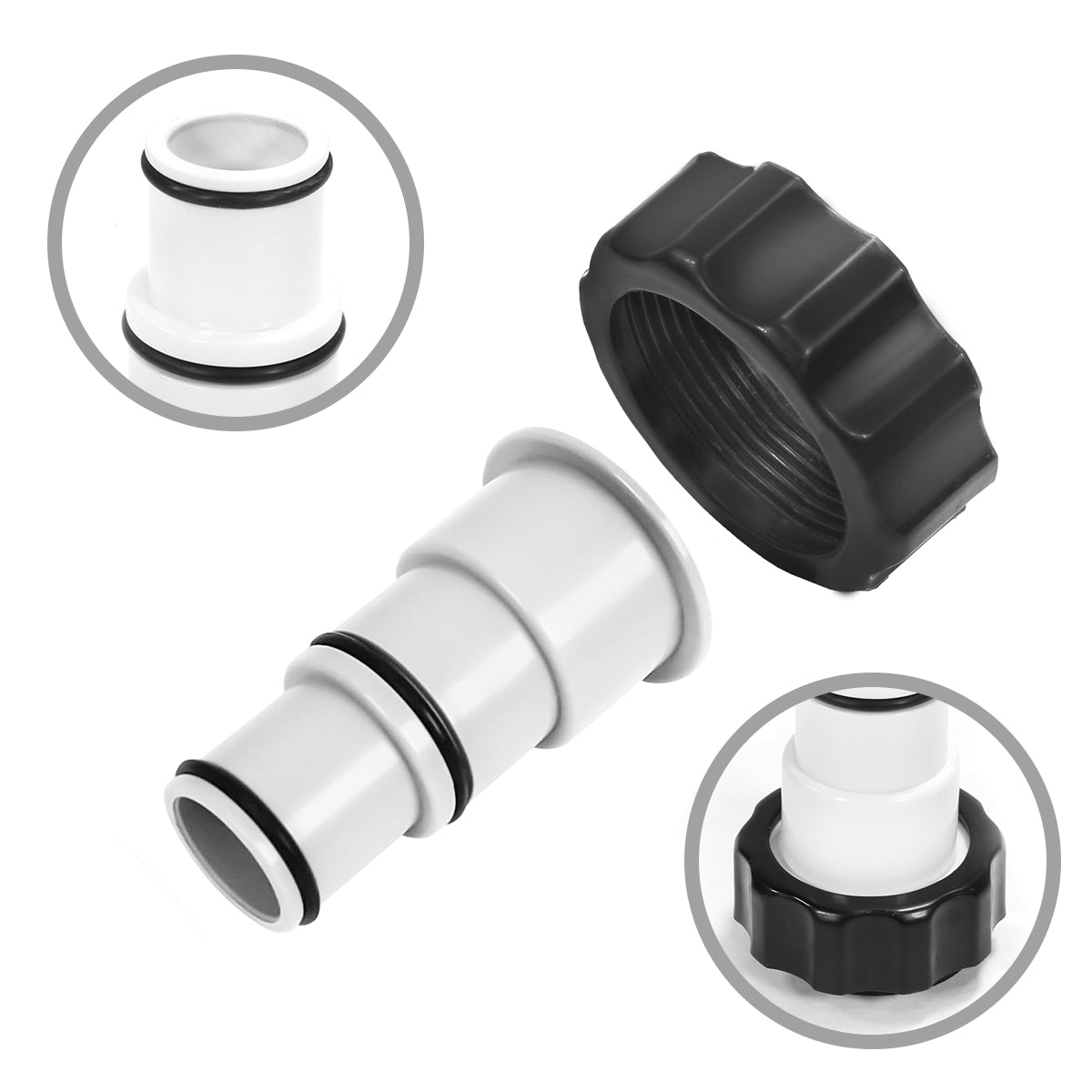 XtremepowerUS 1.5" to 1.25" Hose Adapter Collar for Intex Fit Connection, 2-Pack