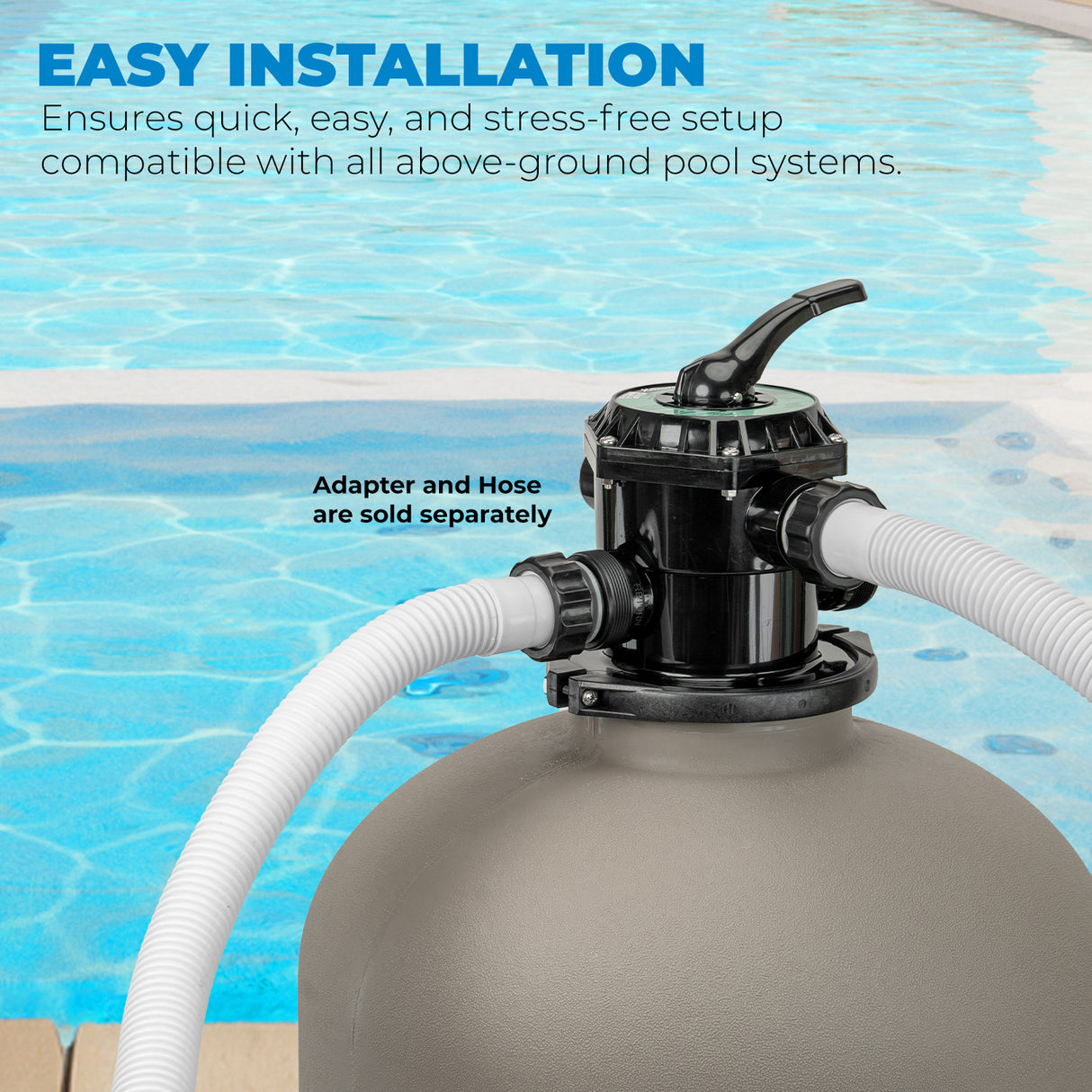 XtremepowerUS 24" Swimming Pool Sand Filter System + 7-Way Valve Inground Pond