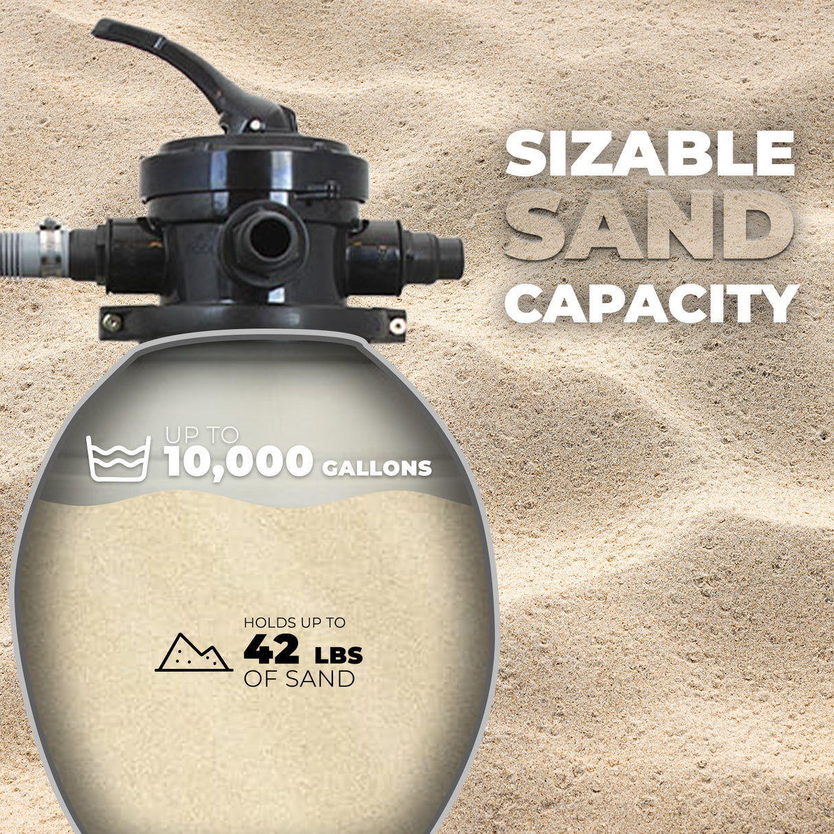 XtremepowerUS 2640 GPH Self Priming 13" Sand Filter Swimming Pool Pump w/ Timer
