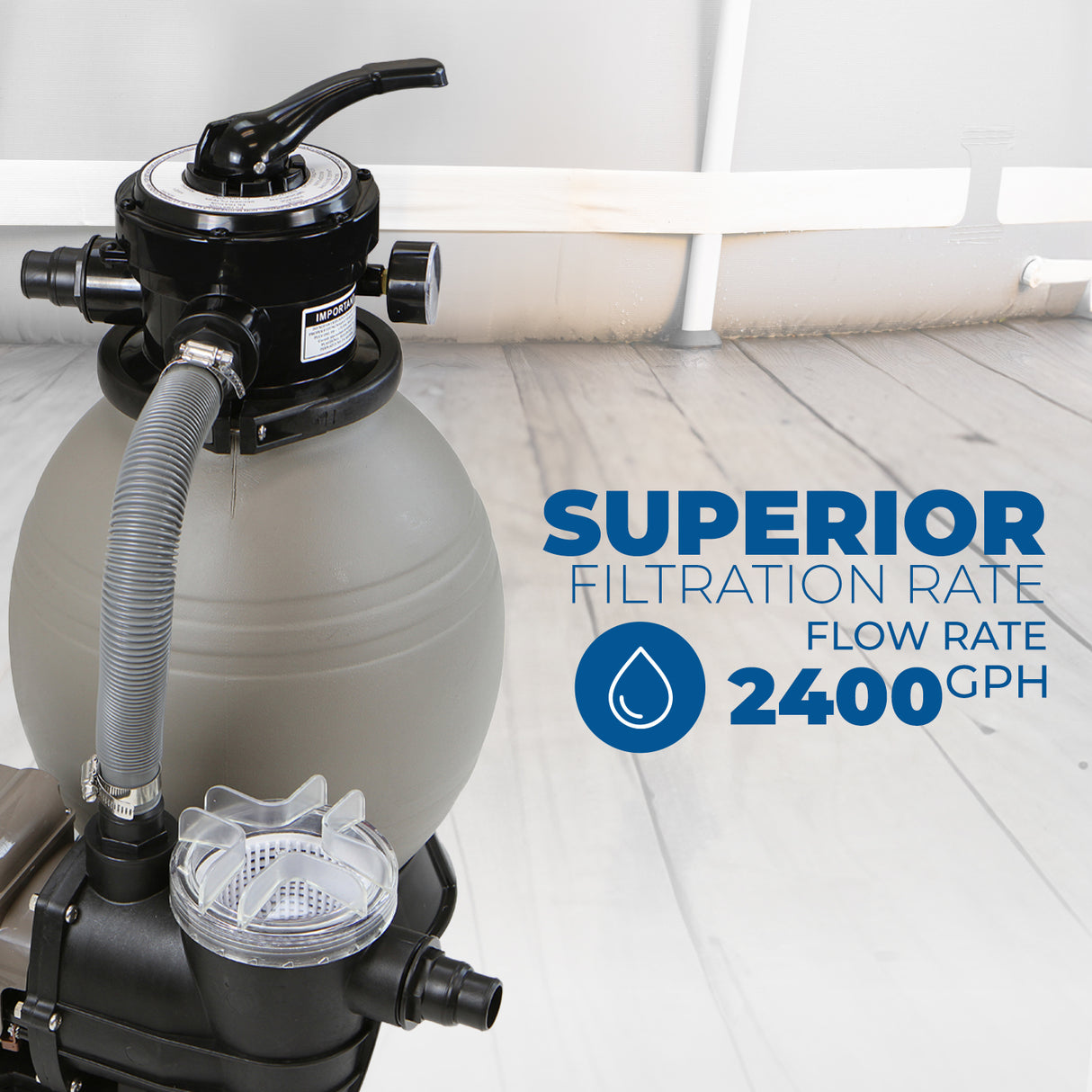 XtremepowerUS 2640 GPH Self Priming 13" Sand Filter Swimming Pool Pump w/ Timer