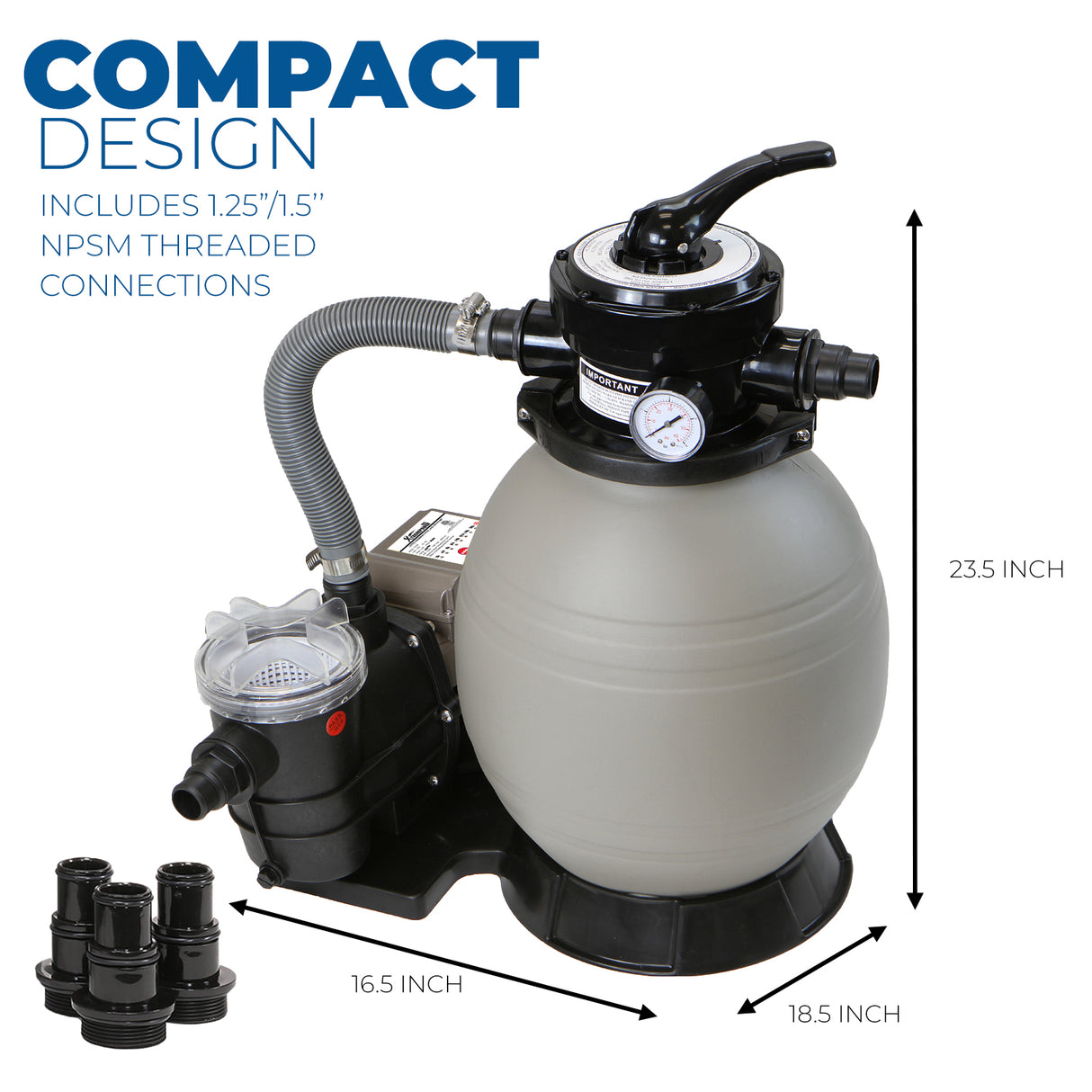 XtremepowerUS 2640 GPH Self Priming 13" Sand Filter Swimming Pool Pump w/ Timer