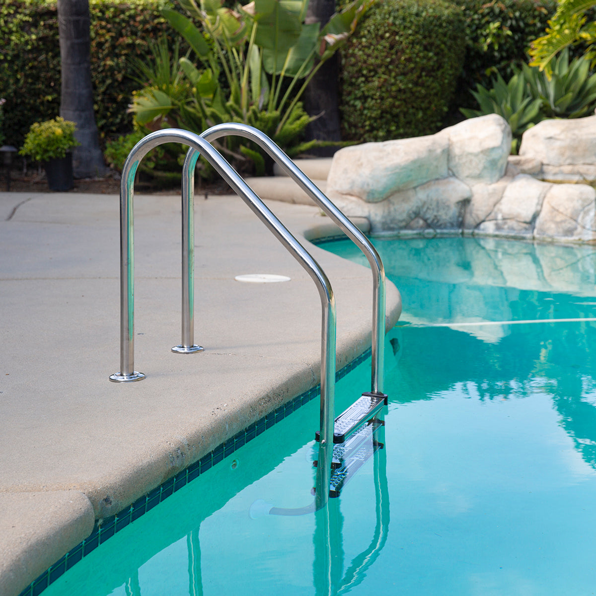 XtremepowerUS 3-Step Stainless Steel Swimming Pool Ladder For In-Ground Pools
