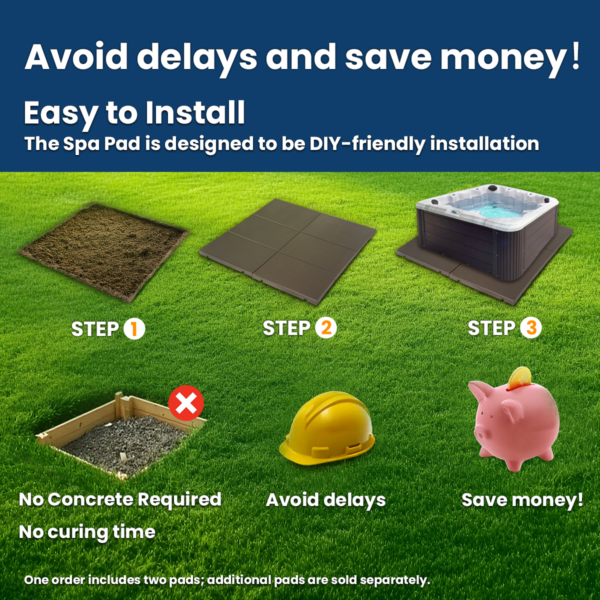 XtremepowerUS Heavy Duty Spa Pad Hot Tub Connectable, Brown