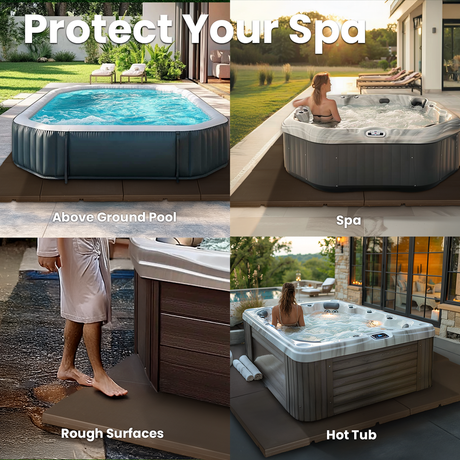 XtremepowerUS Heavy Duty Spa Pad Hot Tub Connectable, Brown