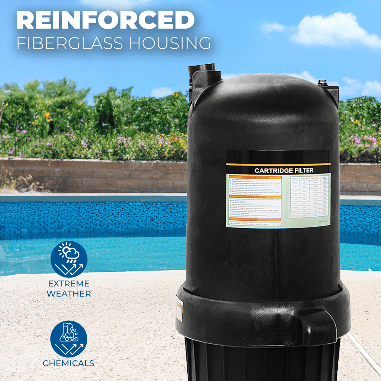 XtremepowerUS 175 Square Foot for In-Ground Pool & Spa Cartridge Filter Clean