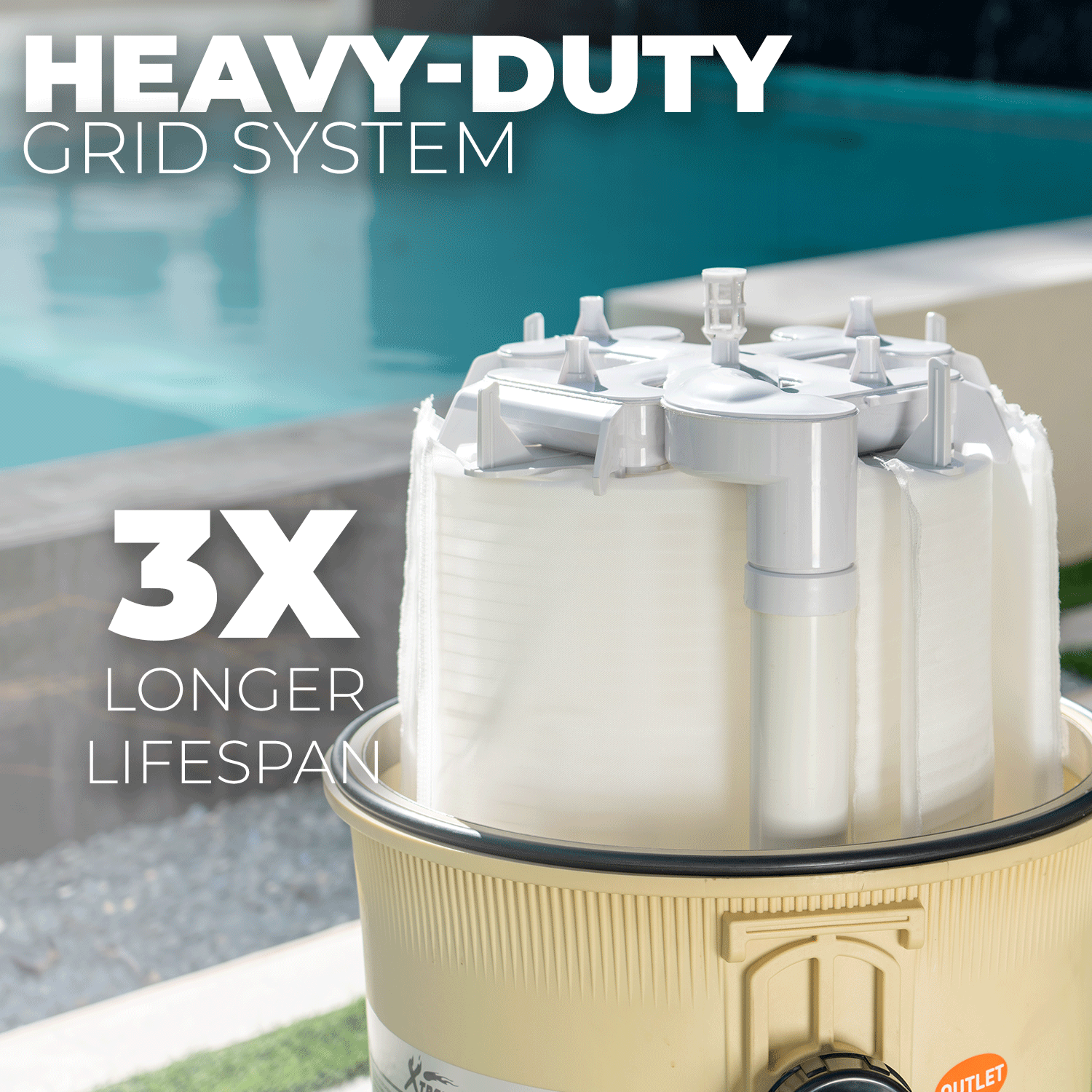 XtremepowerUS Maximum Clean Inground Swimming DE Pool Filter 48 sq. ft, Beige