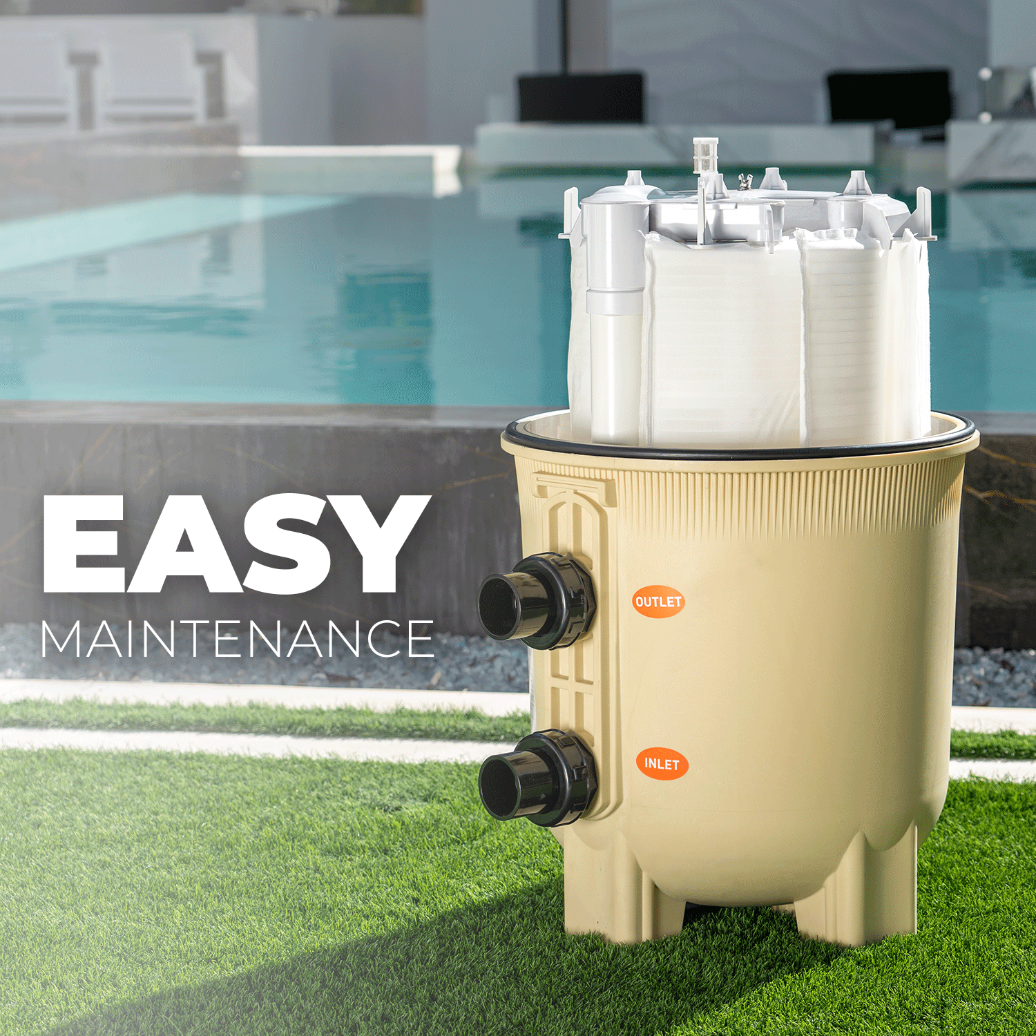 XtremepowerUS Maximum Clean Inground Swimming DE Pool Filter 48 sq. ft, Beige