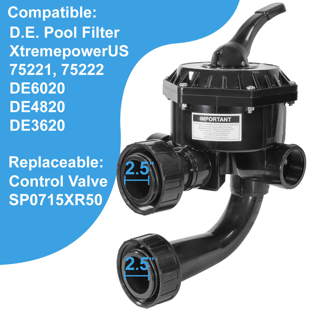 XtremepowerUS Replacement Multiport Valve SP0715XR50 DE Filters 75221 75222