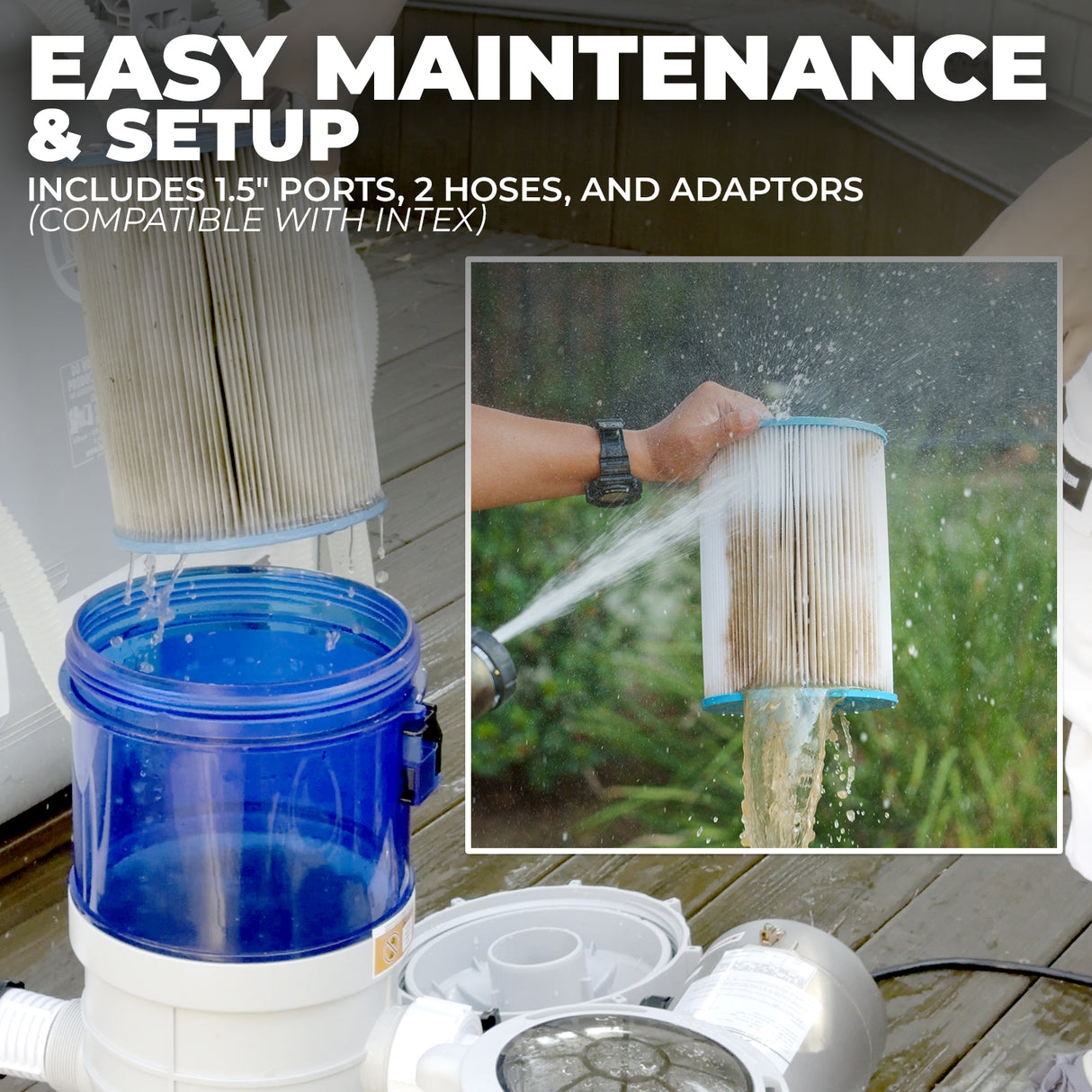 XtremepowerUS Pool Filter Cartridge System for Above Ground Pool w/Pump