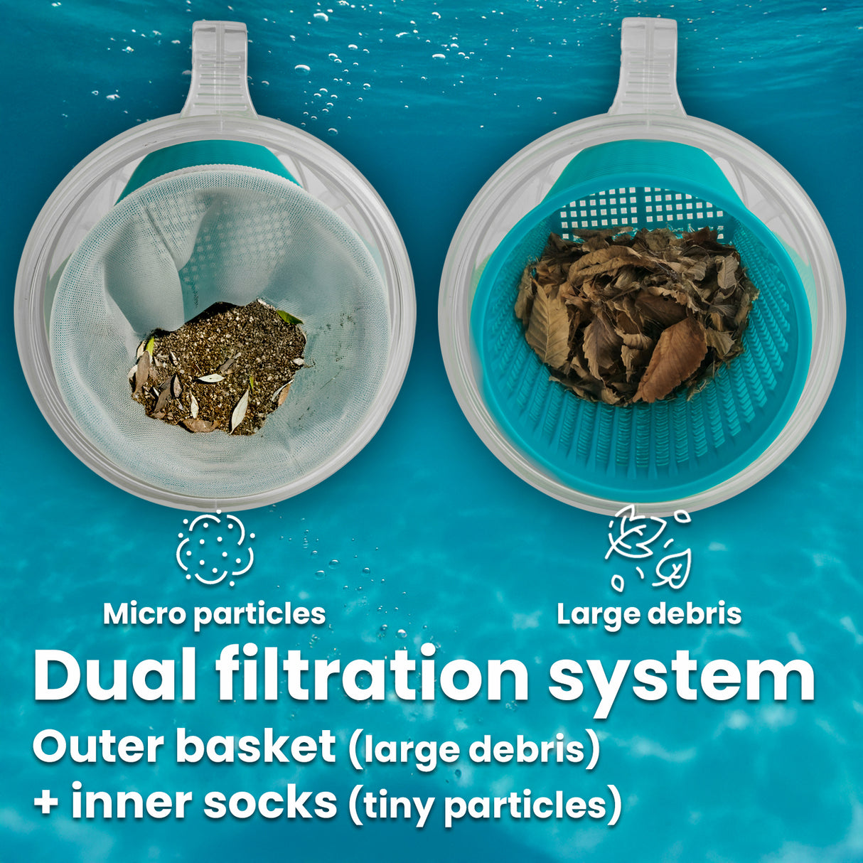 XtremepowerUS Pool Leaf Canister with Basket & Skimmer (6 Sock)