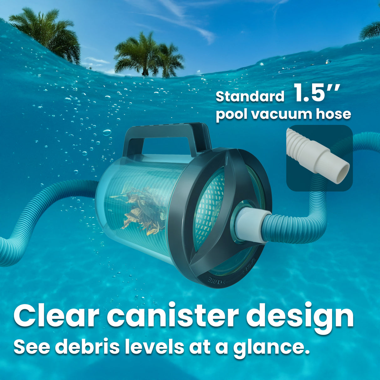 XtremepowerUS Pool Inline Leaf Canister with Basket & Skimmer (6 Sock)