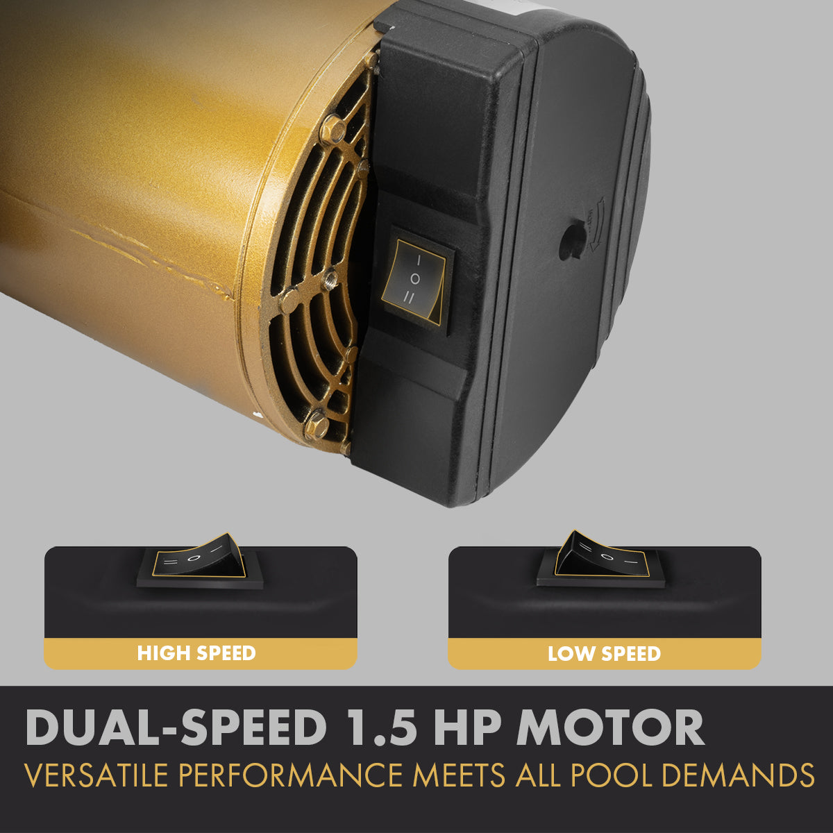 XtremepowerUS 1.5HP High Flow Dual Speed Swimming Pool Pump In Ground Pool Filter Inground Super Flow