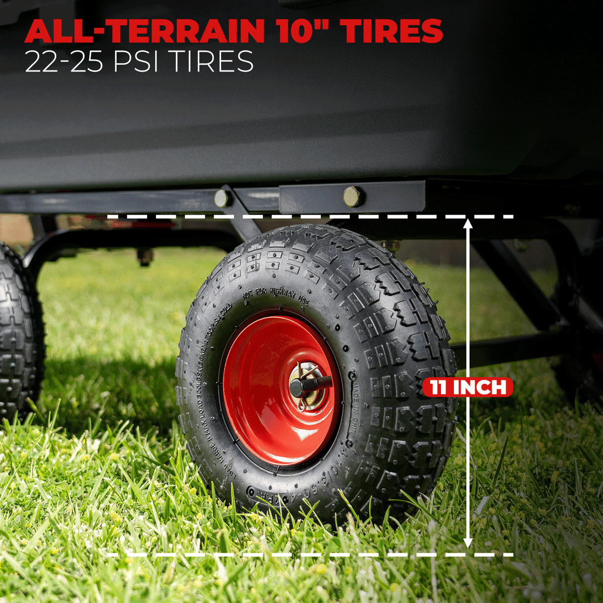 2-in-1 Heavy-Duty Poly Dump Garden Cart, 800-Pound Capacity